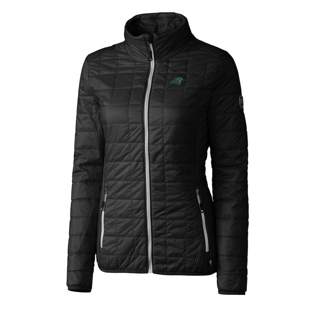 Carolina Panthers Cutter & Buck Women's Rainier PrimaLoft Eco Insulated Full-Zip Puffer Jacket Black - NFL