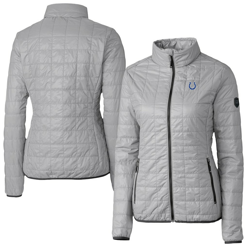 Indianapolis Colts Cutter & Buck Women's Rainier PrimaLoft Eco Insulated Full-Zip Puffer Jacket Gray - NFL