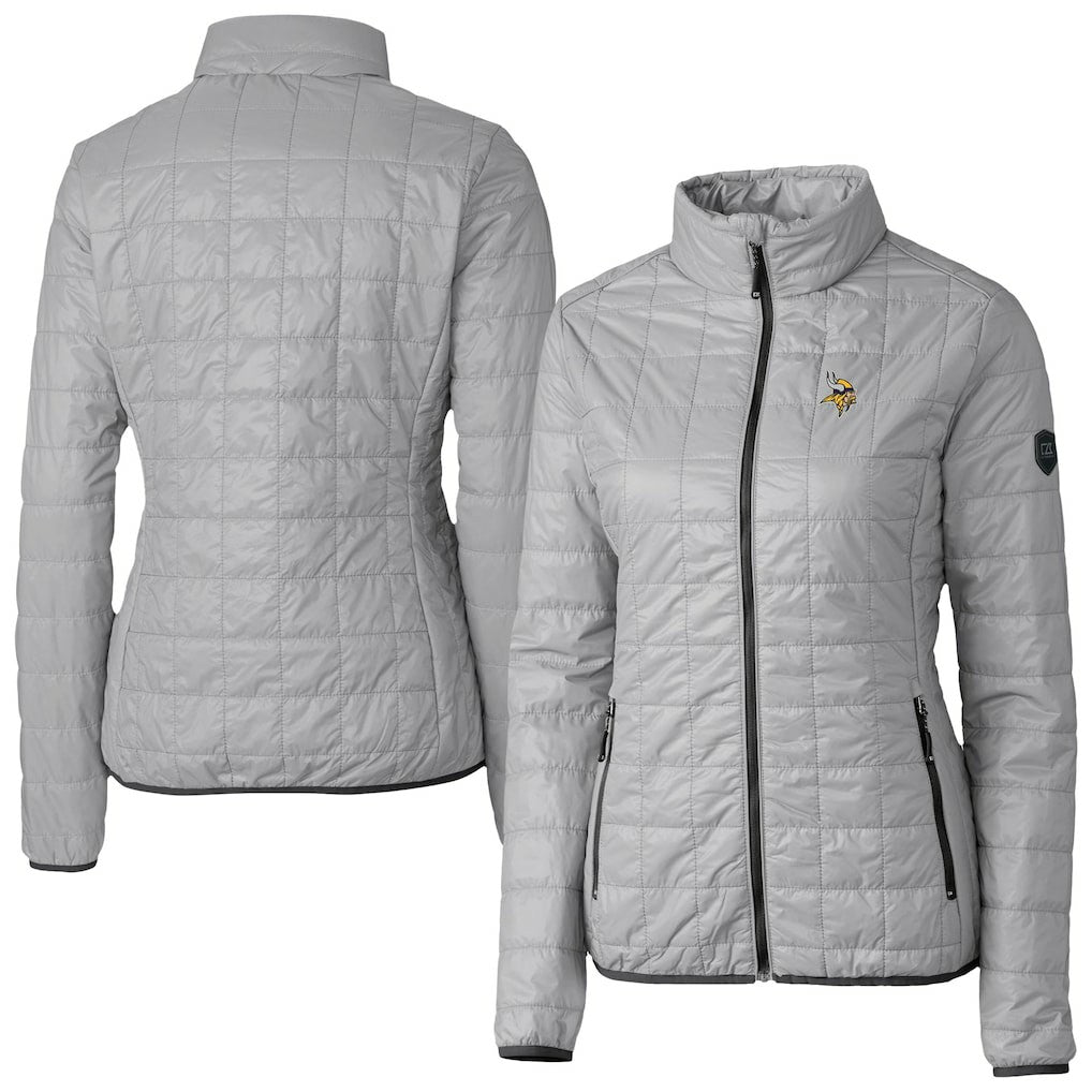 Minnesota Vikings Cutter & Buck Women's Rainier PrimaLoft Eco Insulated Full-Zip Puffer Jacket Gray - NFL