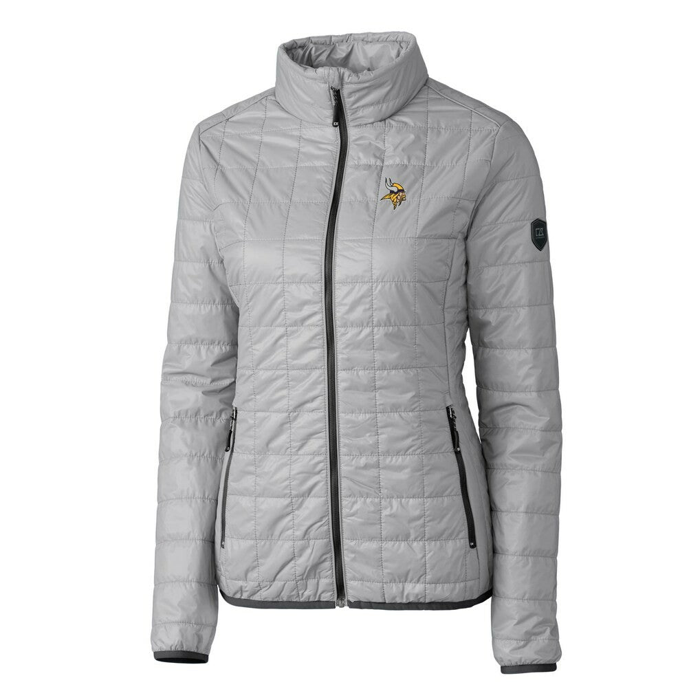 Minnesota Vikings Cutter & Buck Women's Rainier PrimaLoft Eco Insulated Full-Zip Puffer Jacket Gray - NFL