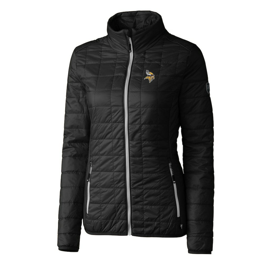 Minnesota Vikings Cutter & Buck Women's Rainier PrimaLoft Eco Insulated Full-Zip Puffer Jacket Black - NFL