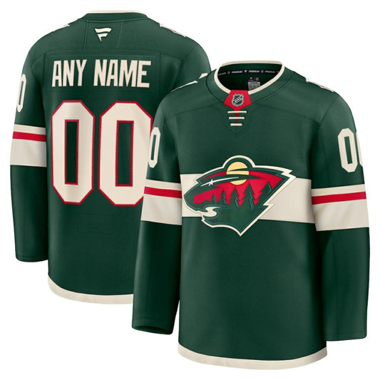 Minnesota Wild Fanatics Home Premium Custom Jersey - Green | NHL Jerseys
