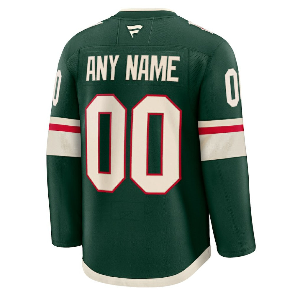 Minnesota Wild Fanatics Home Premium Custom Jersey - Green | NHL Jerseys