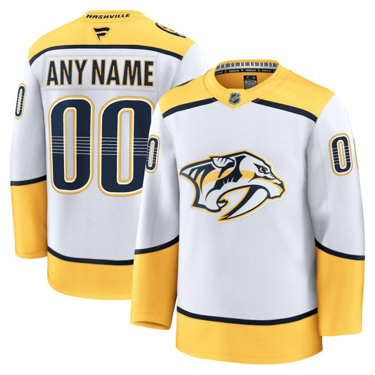 Nashville Predators Fanatics Away Premium Custom Jersey - White | NHL Jerseys