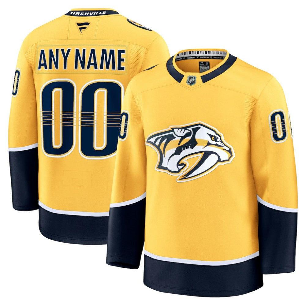 Nashville Predators Fanatics Home Premium Custom Jersey - Gold | NHL Jerseys