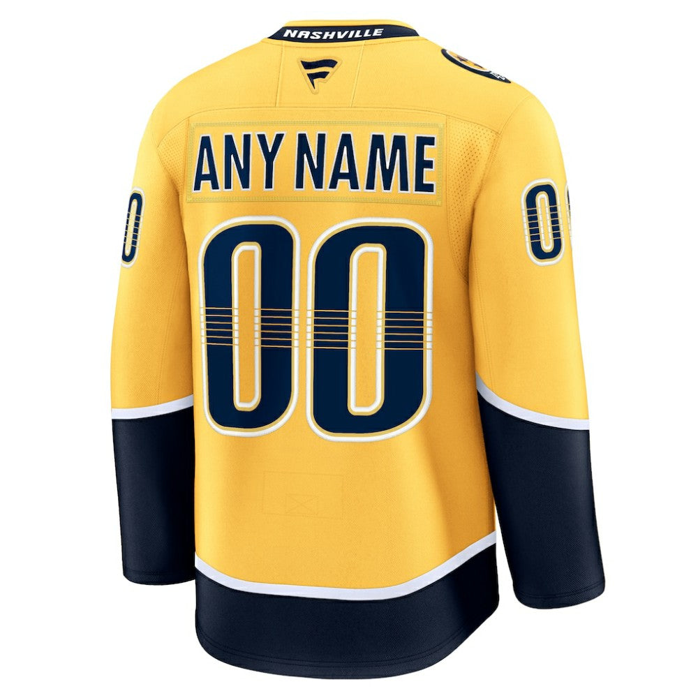 Nashville Predators Fanatics Home Premium Custom Jersey - Gold | NHL Jerseys
