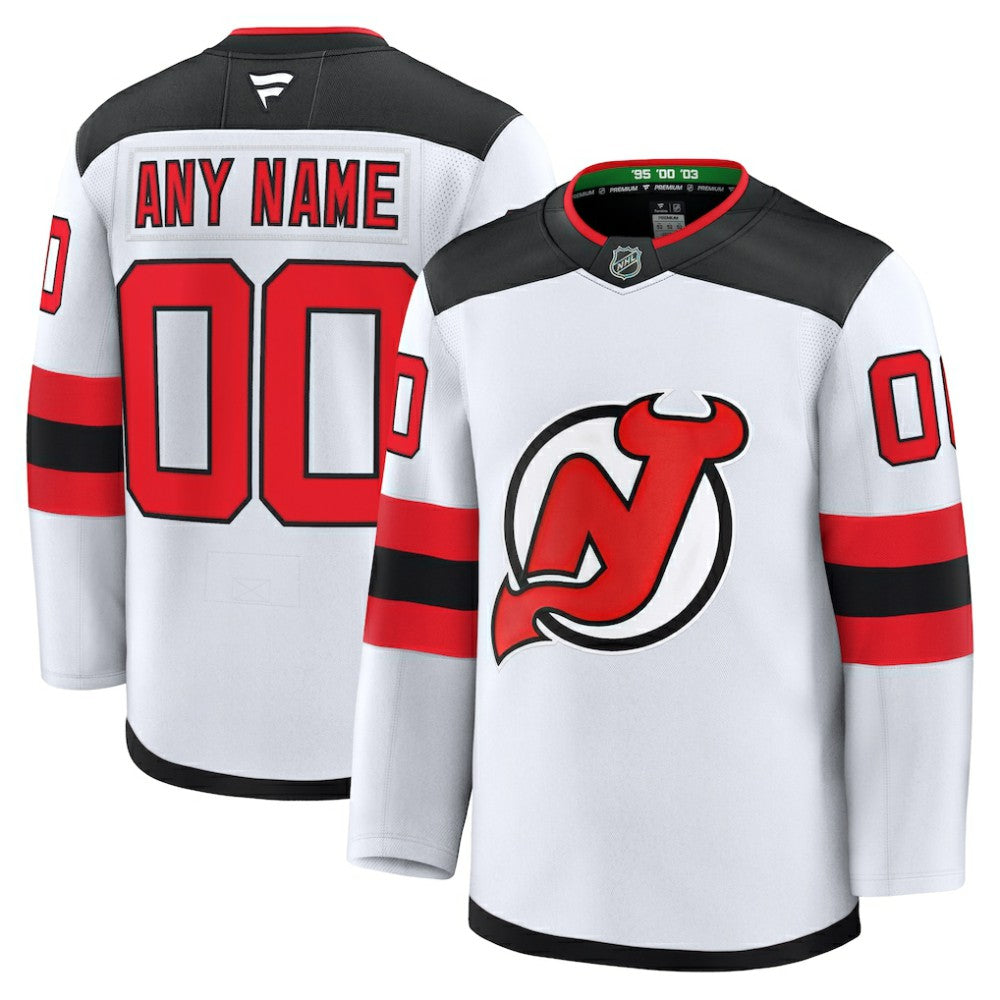 New Jersey Devils Fanatics Away Premium Custom Jersey - White | NHL Jerseys