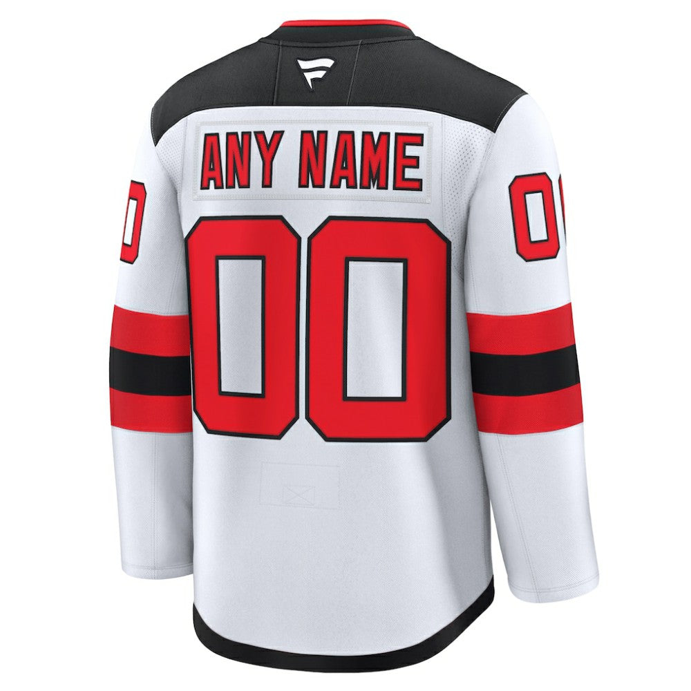 New Jersey Devils Fanatics Away Premium Custom Jersey - White | NHL Jerseys