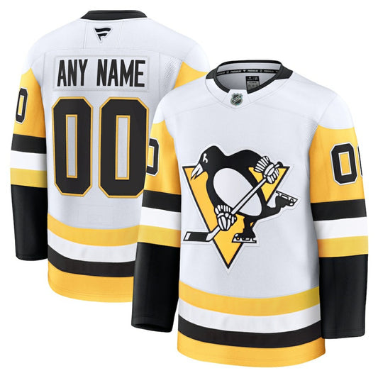 Pittsburgh Penguins Fanatics Away Premium Custom Jersey - White | NHL Jerseys