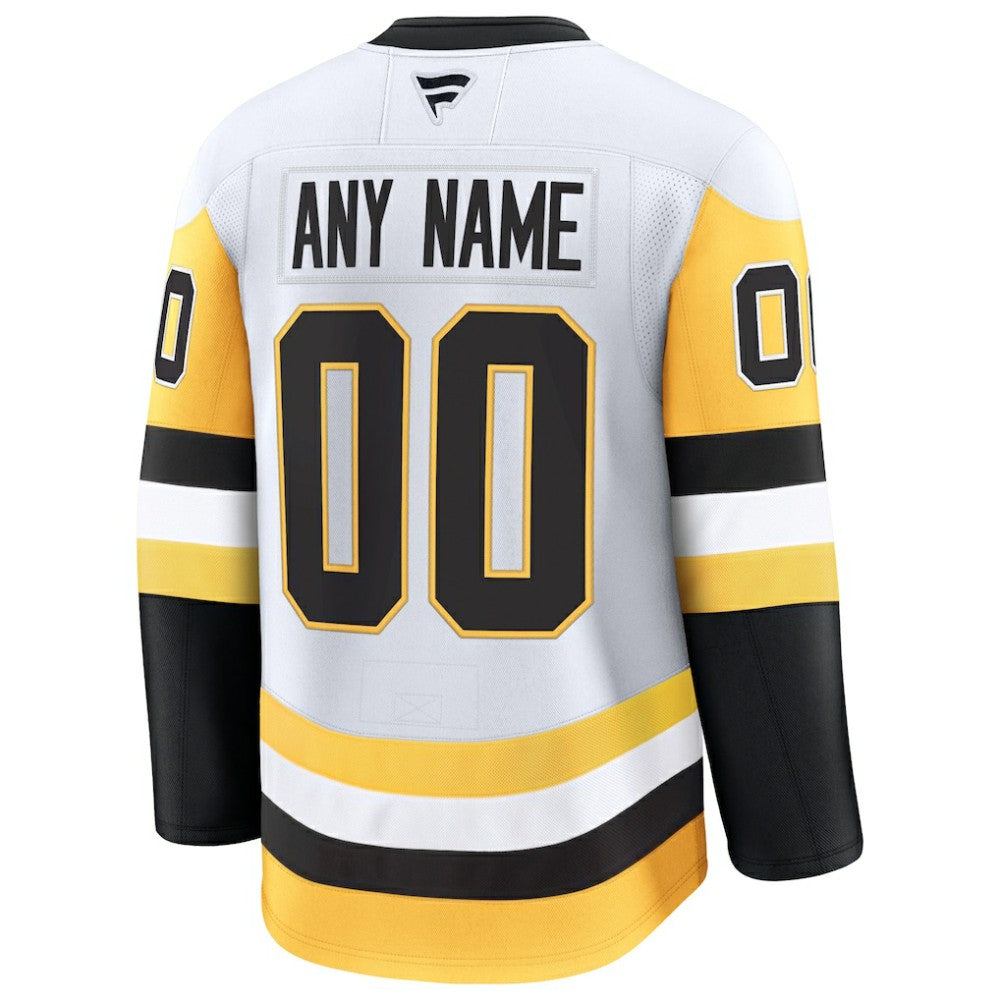 Pittsburgh Penguins Fanatics Away Premium Custom Jersey - White | NHL Jerseys