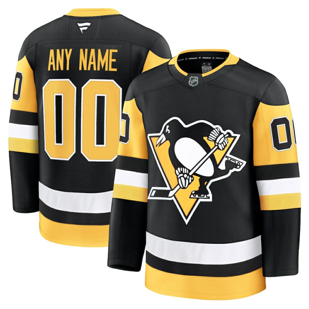 Pittsburgh Penguins Fanatics Home Premium Custom Jersey - Black | NHL Jerseys