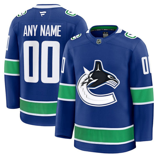 Vancouver Canucks Fanatics Home Premium Custom Jersey - Blue | NHL Jerseys
