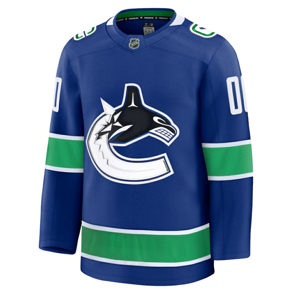 Vancouver Canucks Fanatics Home Premium Custom Jersey - Blue | NHL Jerseys