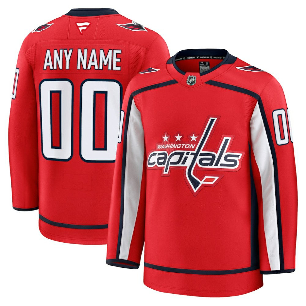 Washington Capitals Fanatics Home Premium Custom Jersey - Red | NHL Jerseys