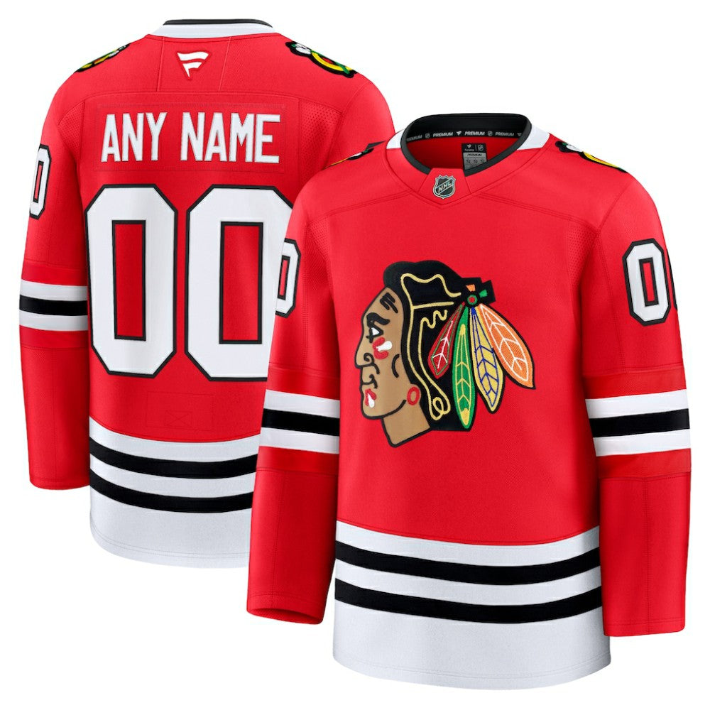 Chicago Blackhawks Fanatics Home Premium Custom Jersey - Red | NHL Jerseys