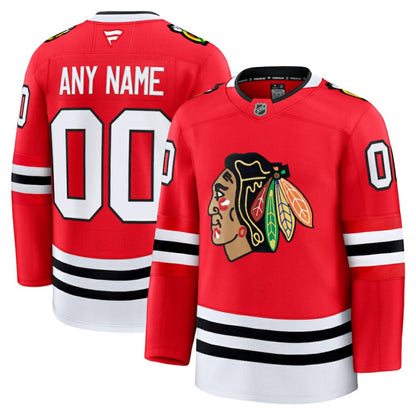 Chicago Blackhawks Fanatics Home Premium Custom Jersey - Red | NHL Jerseys