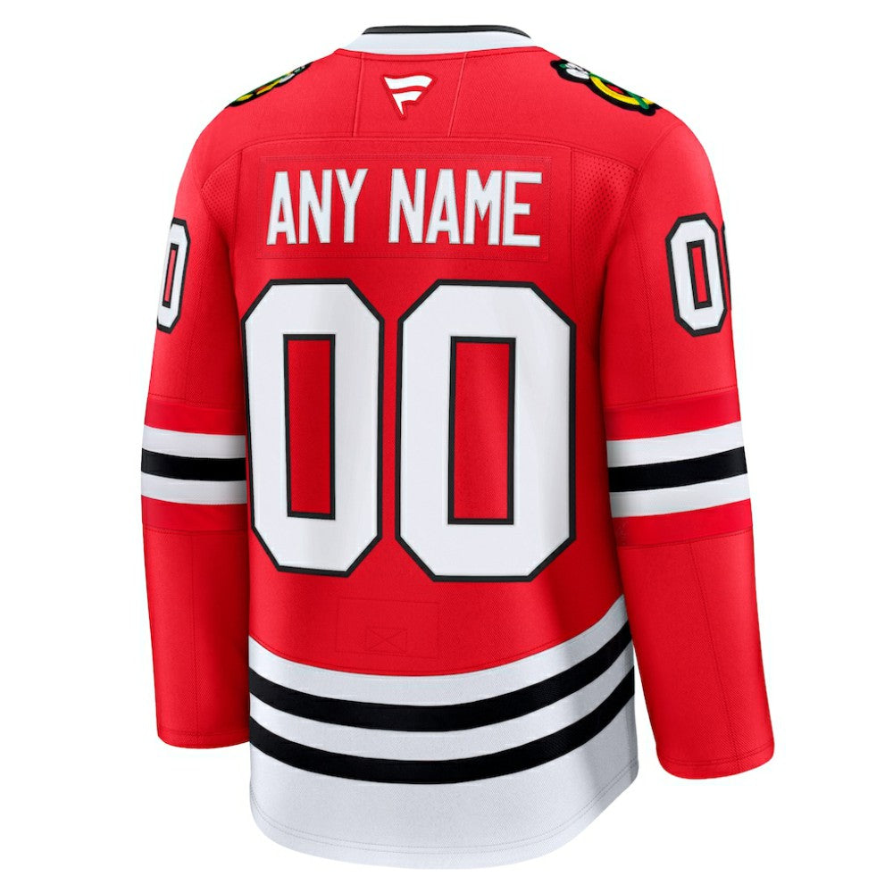 Chicago Blackhawks Fanatics Home Premium Custom Jersey - Red | NHL Jerseys