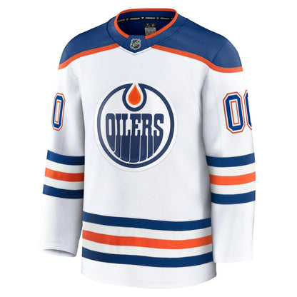 Edmonton Oilers Fanatics Away Premium Custom Jersey - White | NHL Jerseys