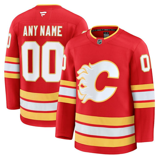 Calgary Flames Fanatics Home Premium Custom Jersey - Red | NHL Jerseys