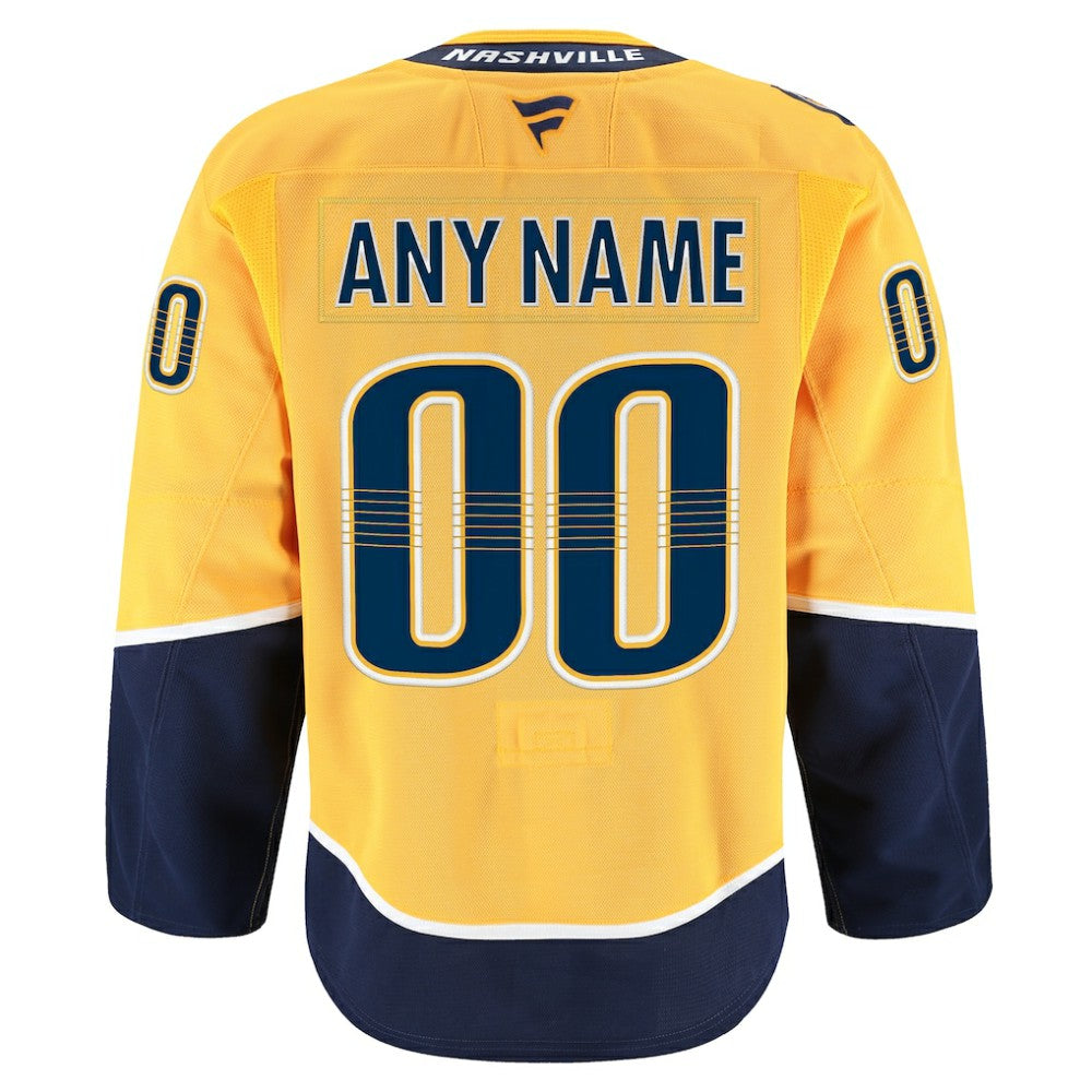 Nashville Predators Fanatics Home Authentic Pro Custom Jersey - Gold | NHL Jerseys