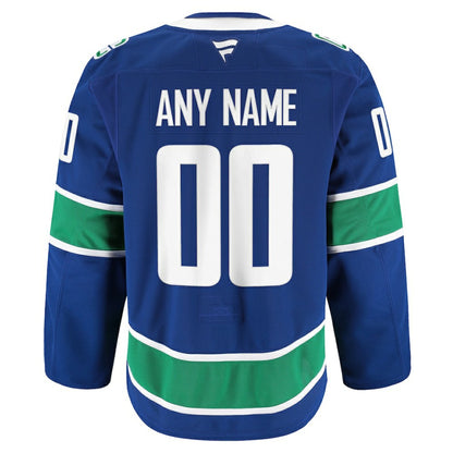 Vancouver Canucks Fanatics Home Authentic Pro Custom Jersey - Blue | NHL Jerseys
