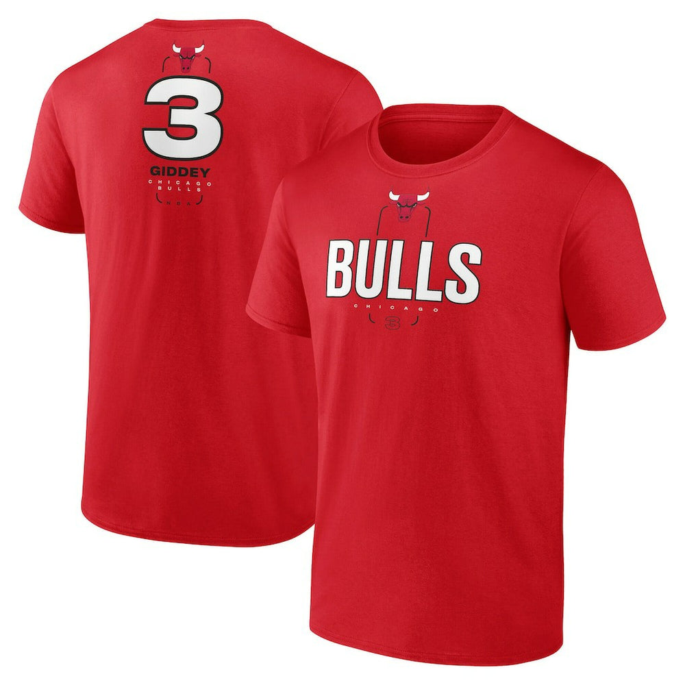 NBA - Josh Giddey Chicago Bulls Behind The Back Name & Number T-Shirt - Red