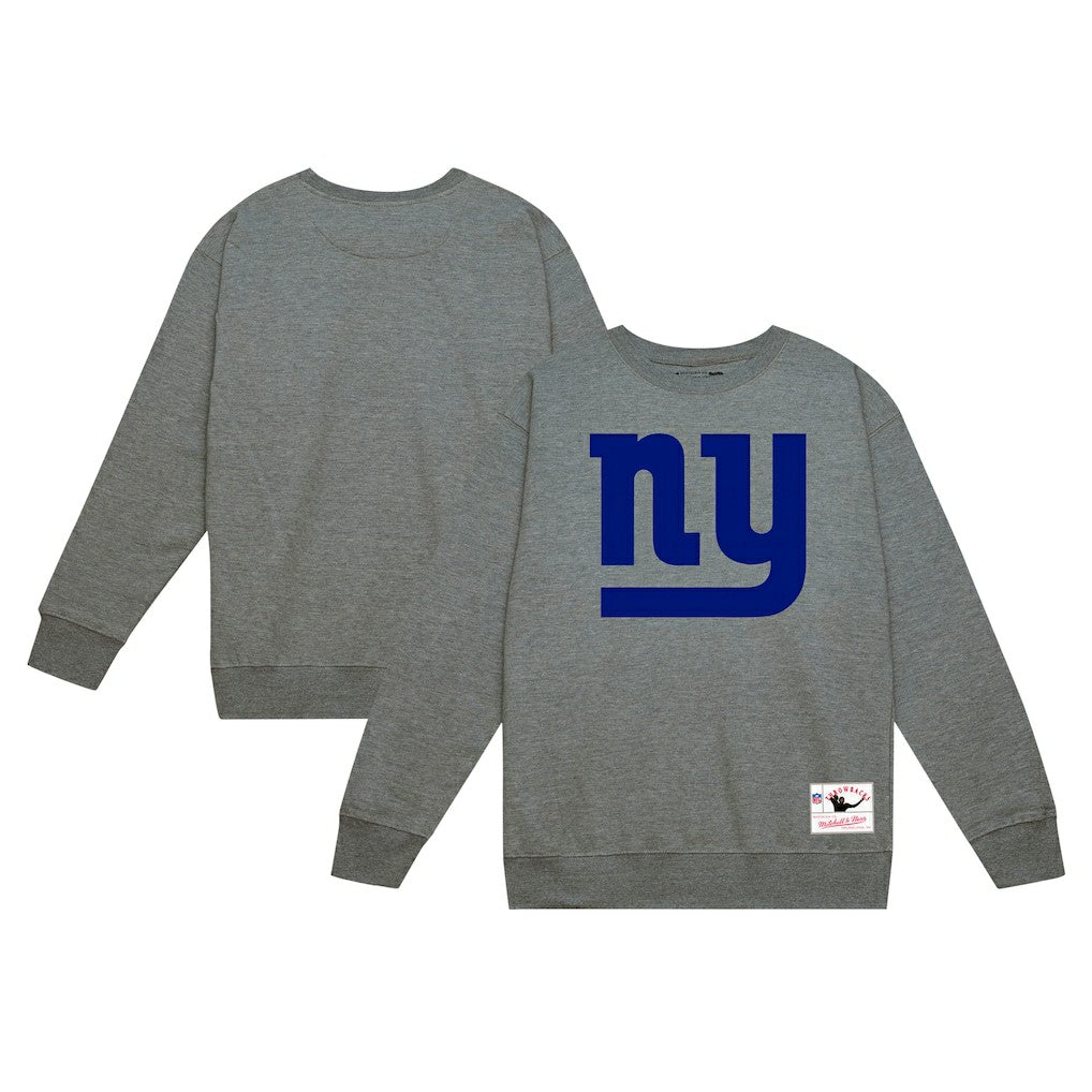 New York Giants Basic Fleece Pullover Sweatshirt Heather Gray - Mitchell & Ness