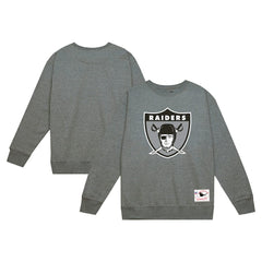 Las Vegas Raiders Basic Fleece Pullover Sweatshirt Heather Gray - Mitchell & Ness
