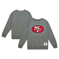 San Francisco 49ers Basic Fleece Pullover Sweatshirt Heather Gray - Mitchell & Ness