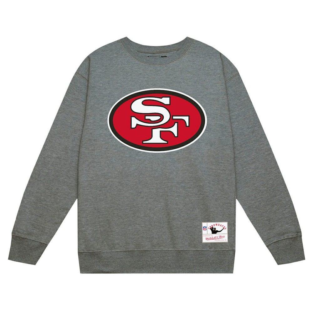 San Francisco 49ers Basic Fleece Pullover Sweatshirt Heather Gray - Mitchell & Ness