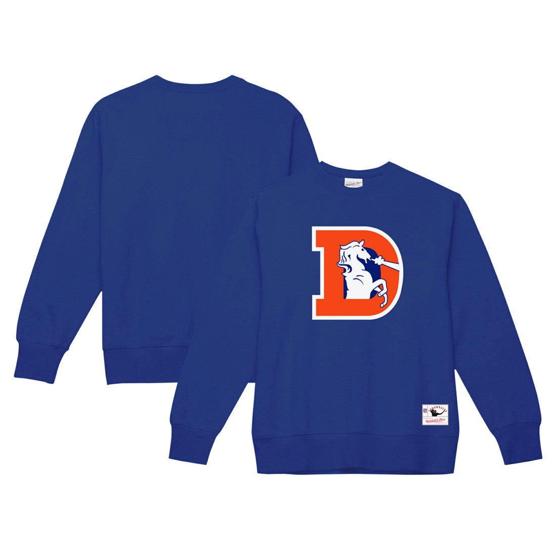 Denver Broncos Basic Fleece Pullover Sweatshirt Royal - Mitchell & Ness