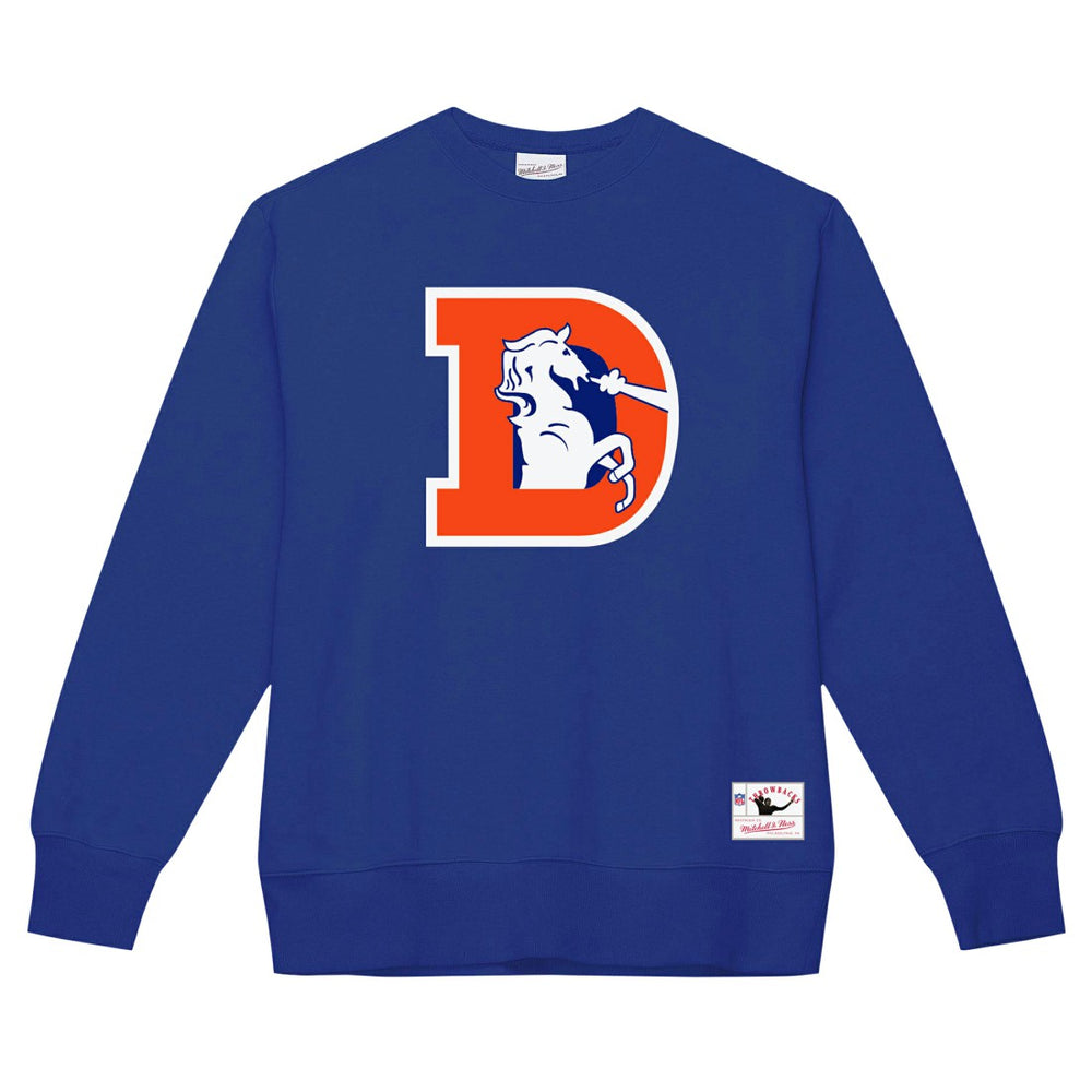 Denver Broncos Basic Fleece Pullover Sweatshirt Royal - Mitchell & Ness