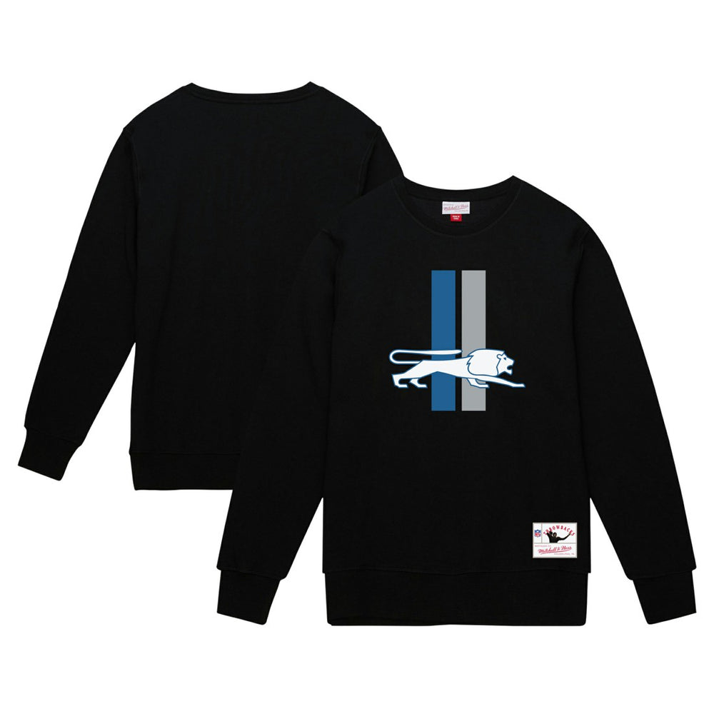 Detroit Lions Basic Fleece Pullover Sweatshirt Black - Mitchell & Ness
