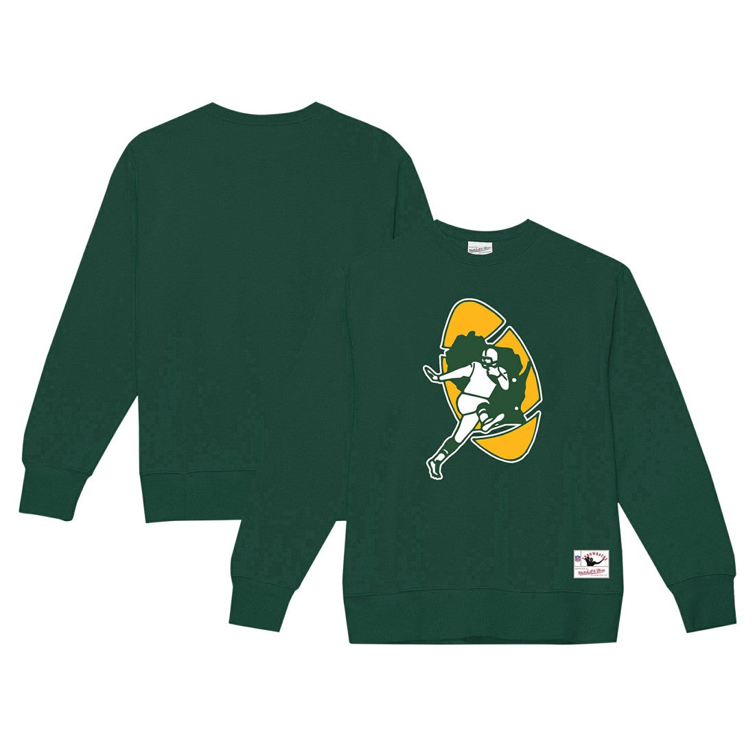 Green Bay Packers Basic Fleece Pullover Sweatshirt Dark Green - Mitchell & Ness