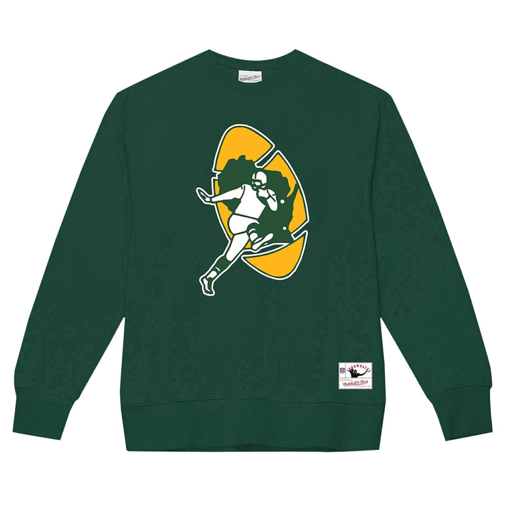 Green Bay Packers Basic Fleece Pullover Sweatshirt Dark Green - Mitchell & Ness