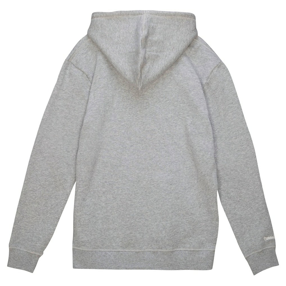 New England Patriots Helmet Logo Vintage Pullover Hoodie Heather Gray - Mitchell & Ness