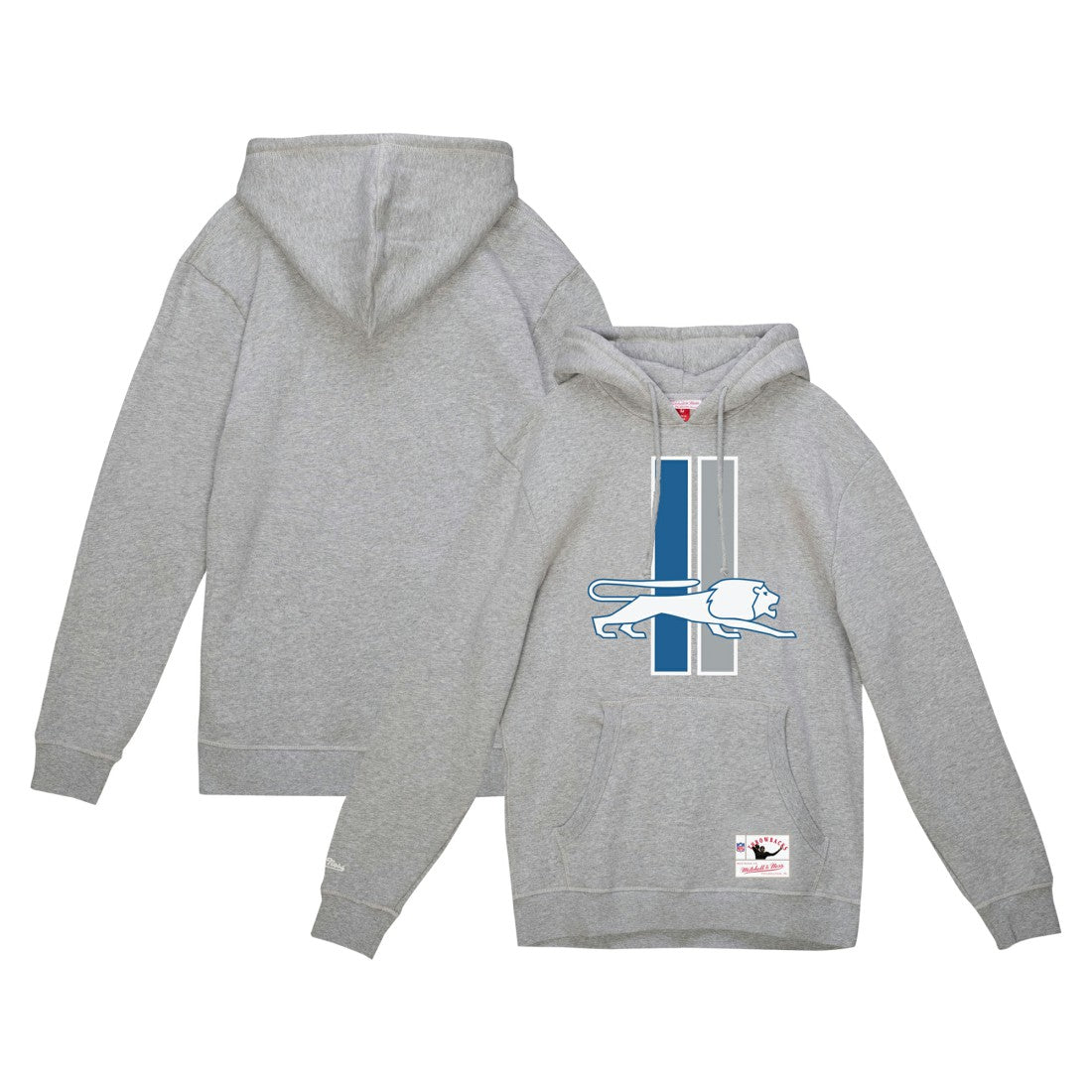 Detroit Lions Vintage Pullover Hoodie Heather Gray - Mitchell & Ness
