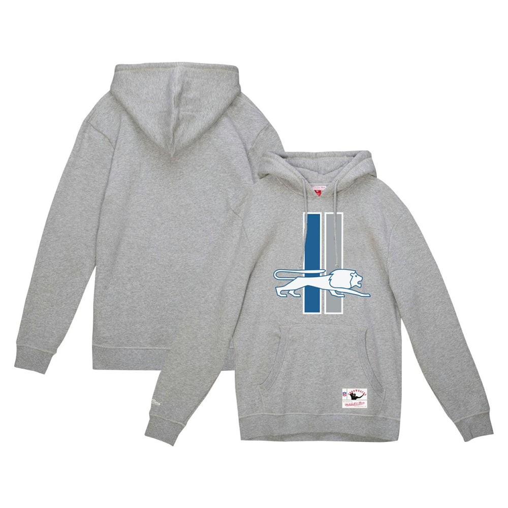 Detroit Lions Vintage Pullover Hoodie Heather Gray - Mitchell & Ness