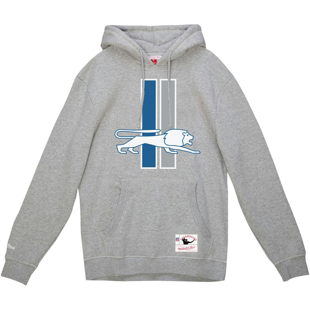Detroit Lions Vintage Pullover Hoodie Heather Gray - Mitchell & Ness