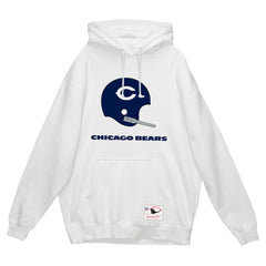 Chicago Bears Helmet Logo Vintage Pullover Hoodie White - Mitchell & Ness