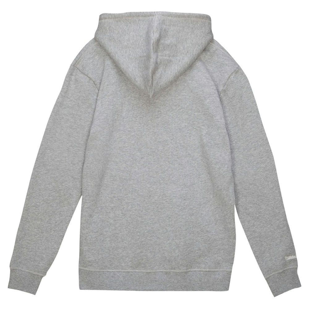 Denver Broncos Helmet Logo Vintage Pullover Hoodie Heather Gray - Mitchell & Ness