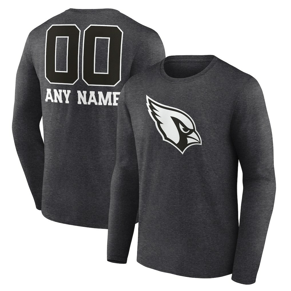 Arizona Cardinals Personalized Name & Number Monochrome Long Sleeve T-Shirt Charcoal - NFL