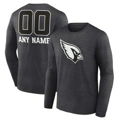 Arizona Cardinals Personalized Name & Number Monochrome Long Sleeve T-Shirt Charcoal - NFL