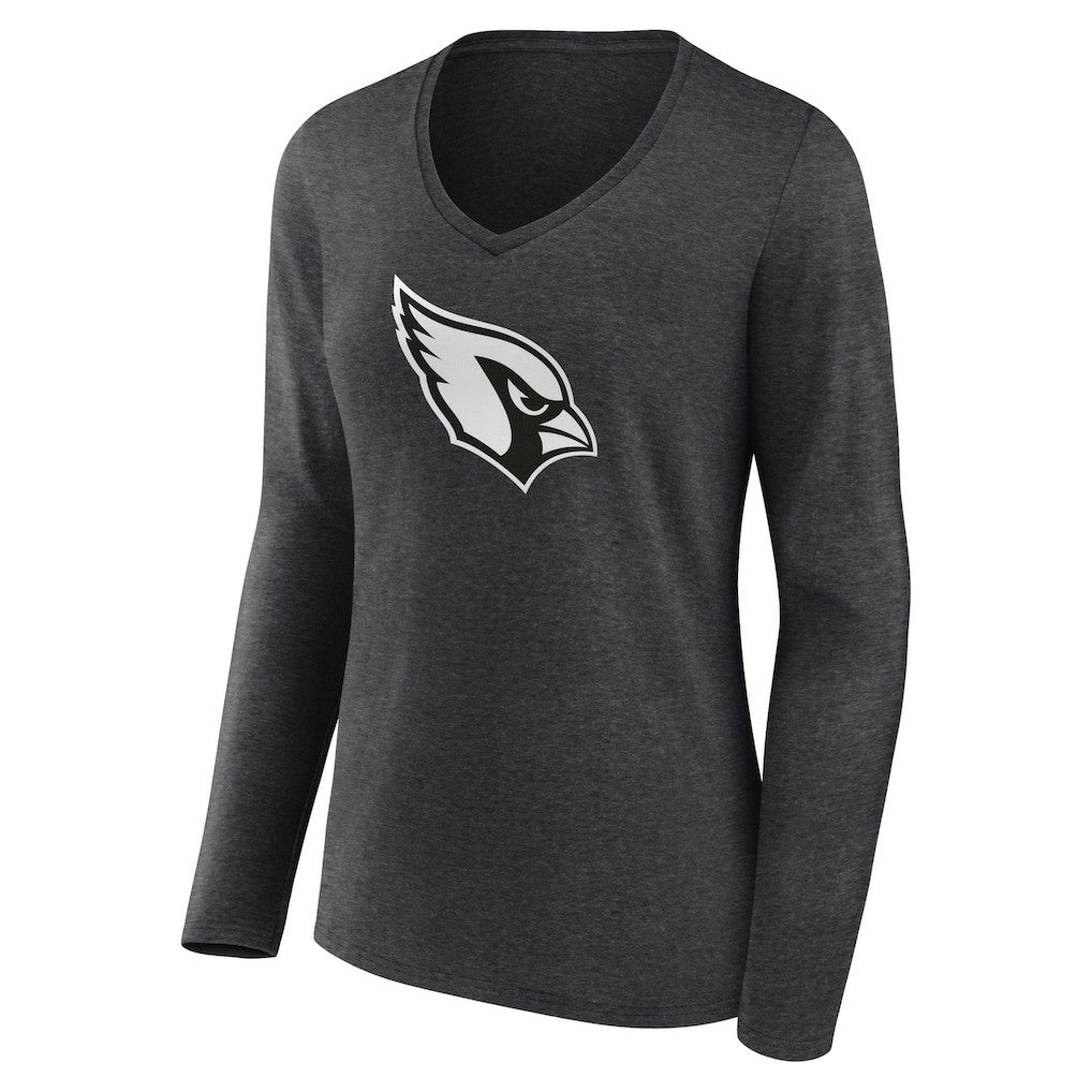 Arizona Cardinals Women's Personalized Name & Number Monochrome V-neck T-Shirt Charcoal - NFL
