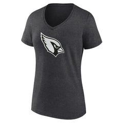 Arizona Cardinals Women's Personalized Name & Number Monochrome V-Neck Long Sleeve T-Shirt Charcoal - NFL