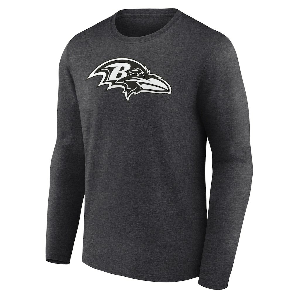 Baltimore Ravens Personalized Name & Number Monochrome Long Sleeve T-Shirt Charcoal - NFL