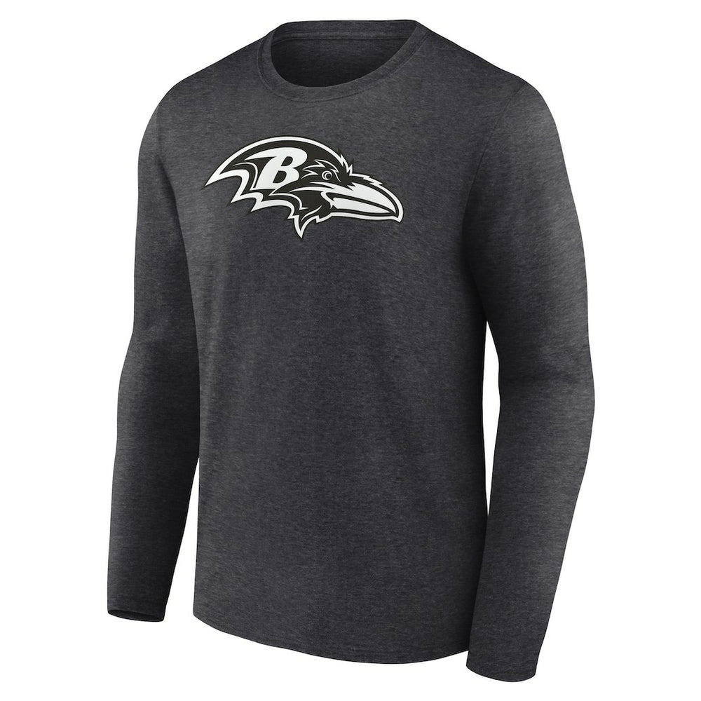 Baltimore Ravens Personalized Name & Number Monochrome Long Sleeve T-Shirt Charcoal - NFL