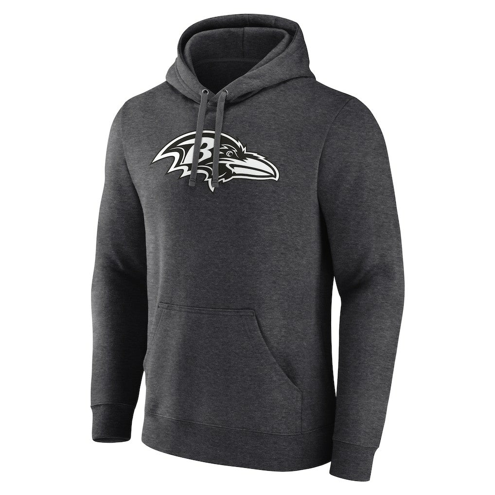 Baltimore Ravens Personalized Name & Number Monochrome Pullover Hoodie Charcoal - NFL