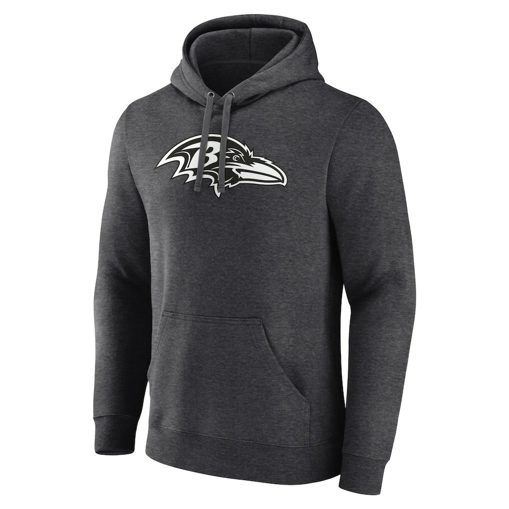 Baltimore Ravens Personalized Name & Number Monochrome Pullover Hoodie Charcoal - NFL