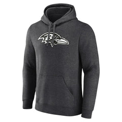 Baltimore Ravens Personalized Name & Number Monochrome Pullover Hoodie Charcoal - NFL